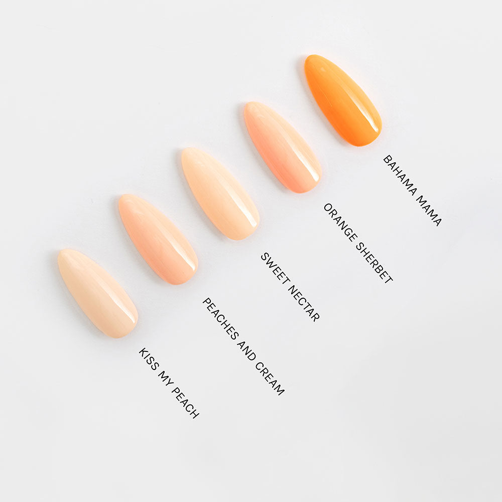 Gelous Orange Sherbet gel nail polish comparison - photographed in Australia