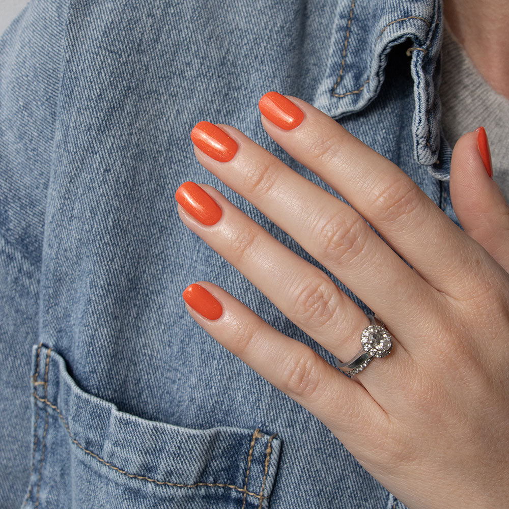 Gelous Papaya gel nail polish - photographed in Australia on model