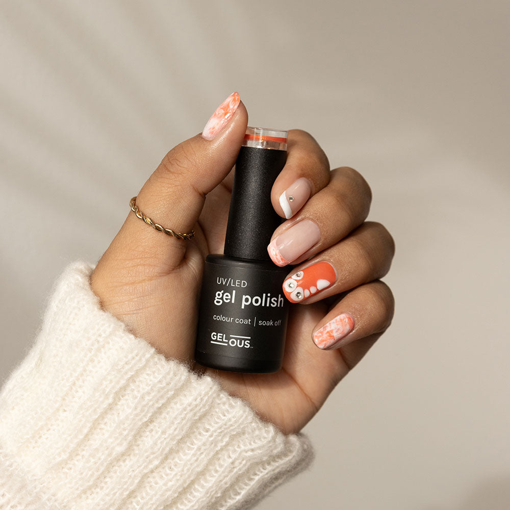 Gelous Papaya gel nail polish - photographed in Australia on model