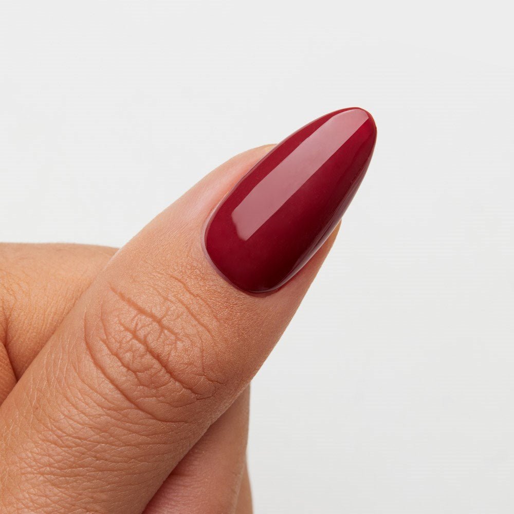 Gelous Pinot Noir HEMA & TPO Free gel nail polish swatch - photographed in Australia on model