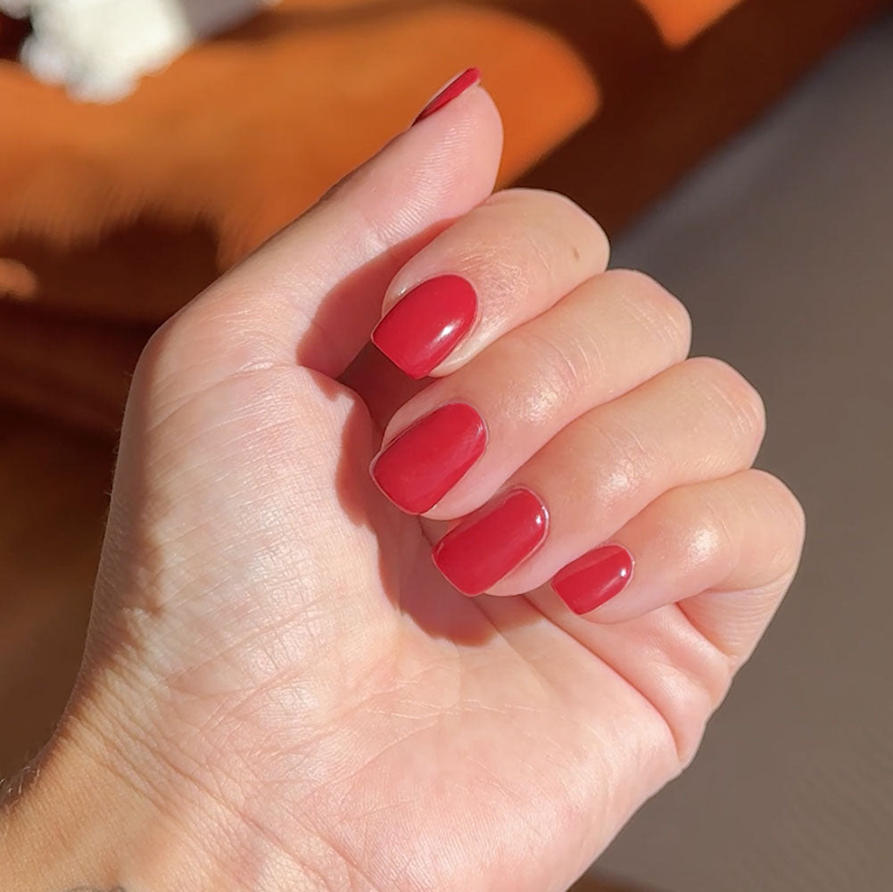 Gelous Pinot Noir HEMA & TPO Free gel nail polish - photographed in Australia on model