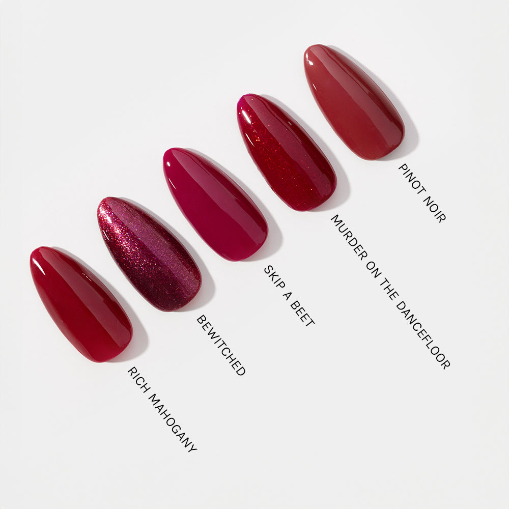 Gelous Pinot Noir gel nail polish comparison - photographed in Australia