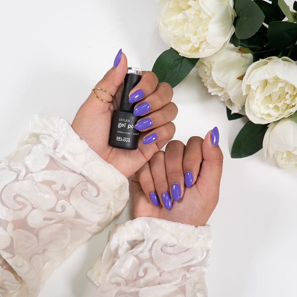Gelous Purple Reign gel nail polish - photographed in Australia on model