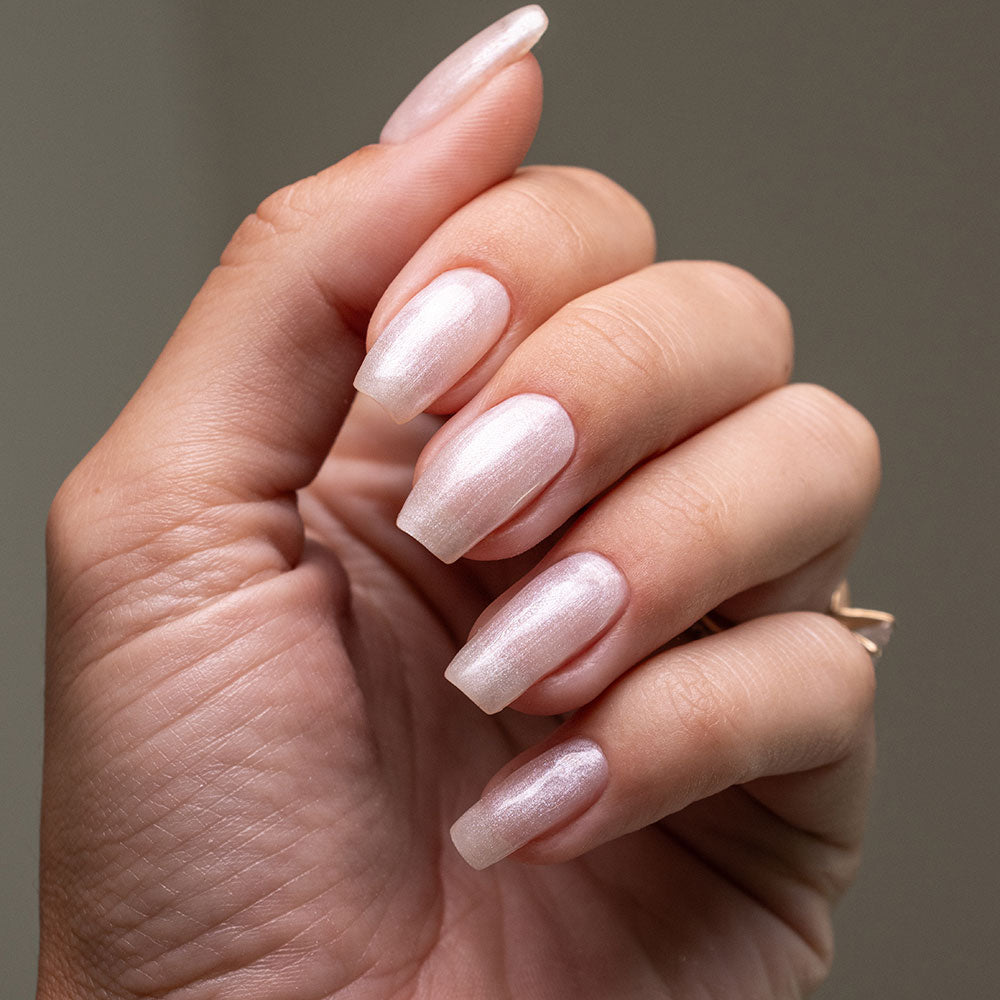 Gelous Pearlescent Moonstone gel nail polish swatch - photographed in Australia