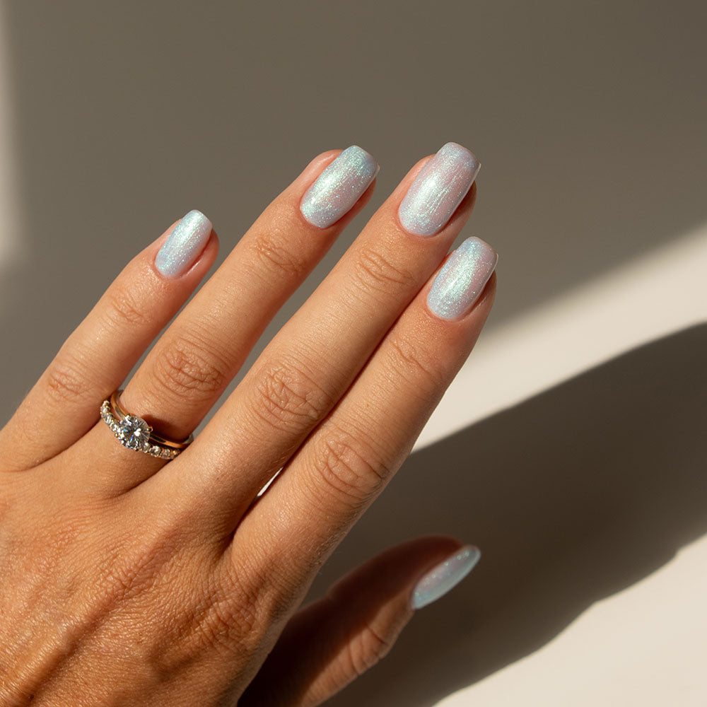 Gelous Pearlescent Splash gel nail polish - photographed in Australia on model