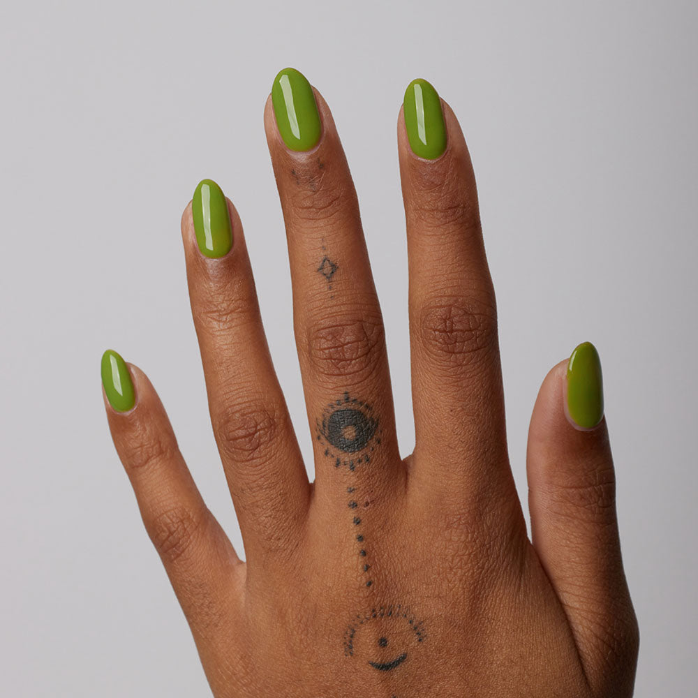 Gelous P.S Olive You gel nail polish - photographed in Australia on model