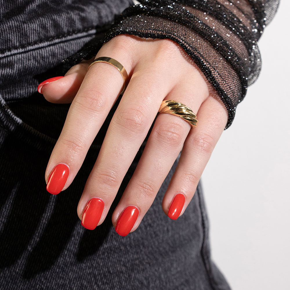 Gelous Paint the Town Red gel nail polish - photographed in Australia on model