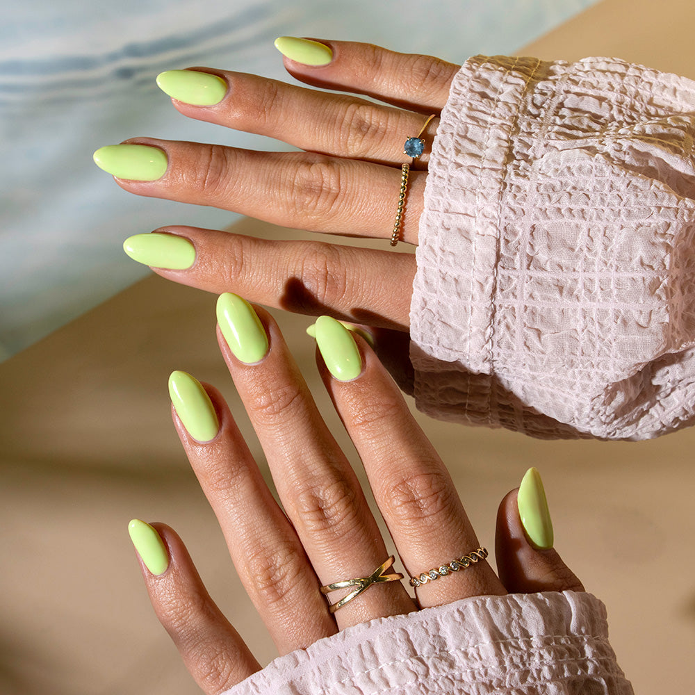 Gelous Read Between the Limes gel nail polish swatch - photographed in Australia