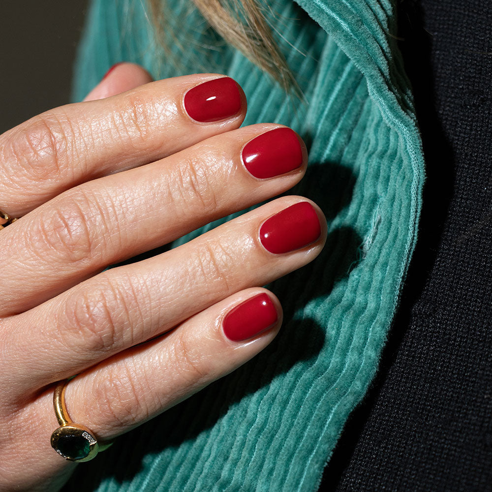 Gelous Rich Mahogany gel nail polish - photographed in Australia on model