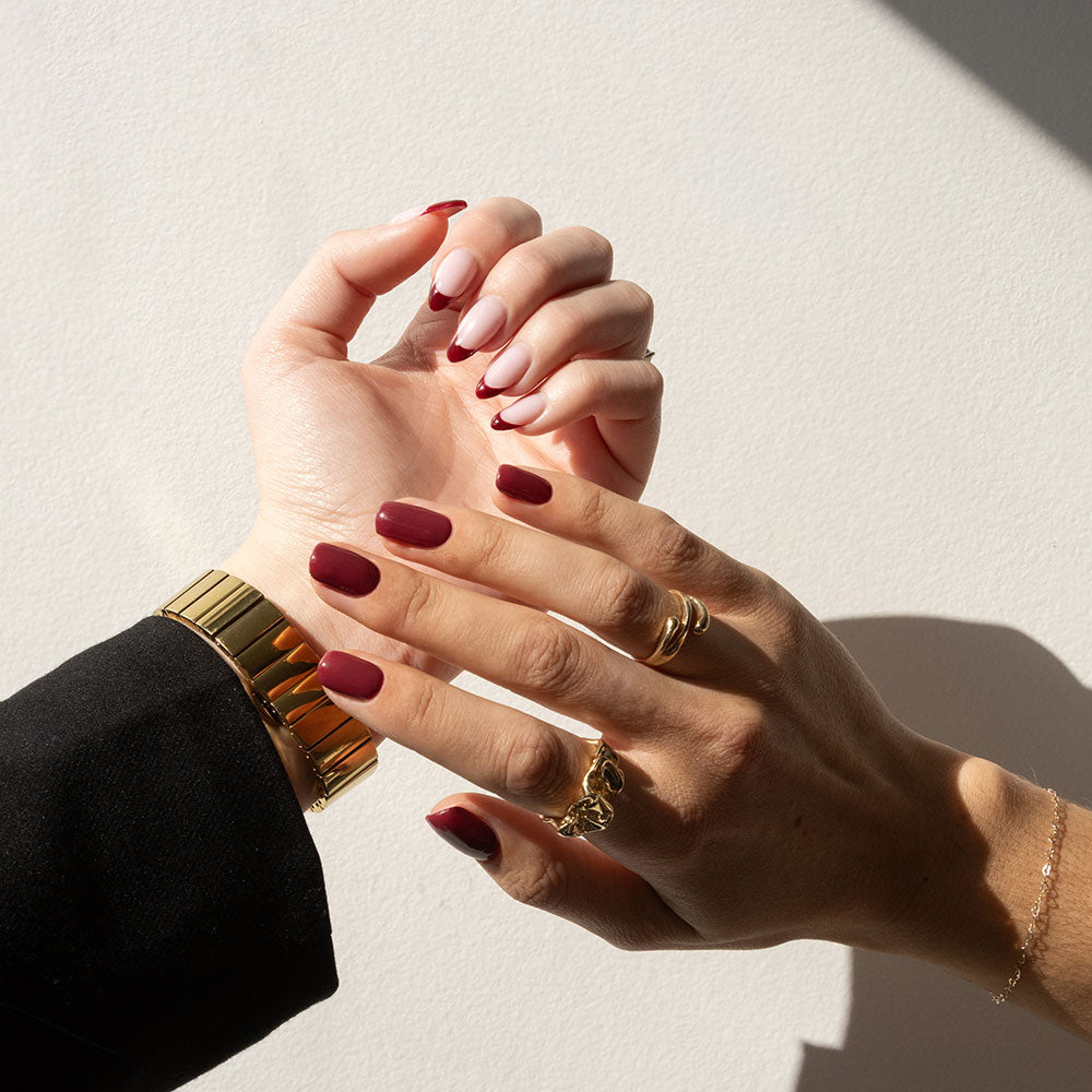 Gelous Rich Mahogany gel nail polish - photographed in Australia on model