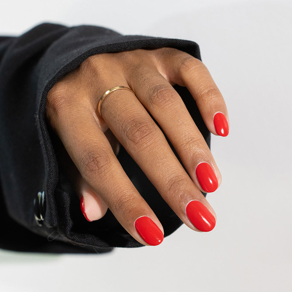 Gelous Red Sass gel nail polish swatch - photographed in New Zealand