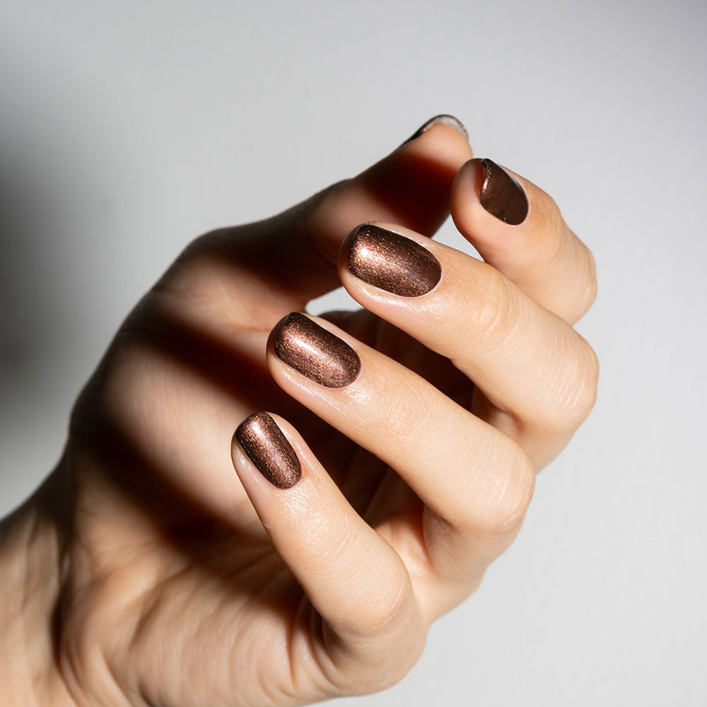 Gelous Shimmer Me Timbers gel nail polish swatch - photographed in Australia