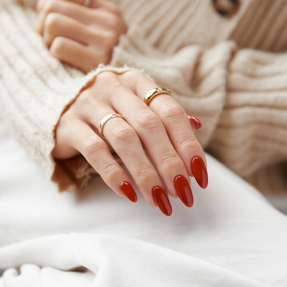 Gelous Spiced gel nail polish - photographed in Australia on model