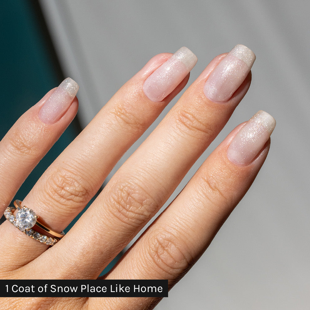 Gelous Snow Place Like Home gel nail polish - photographed in Australia on model