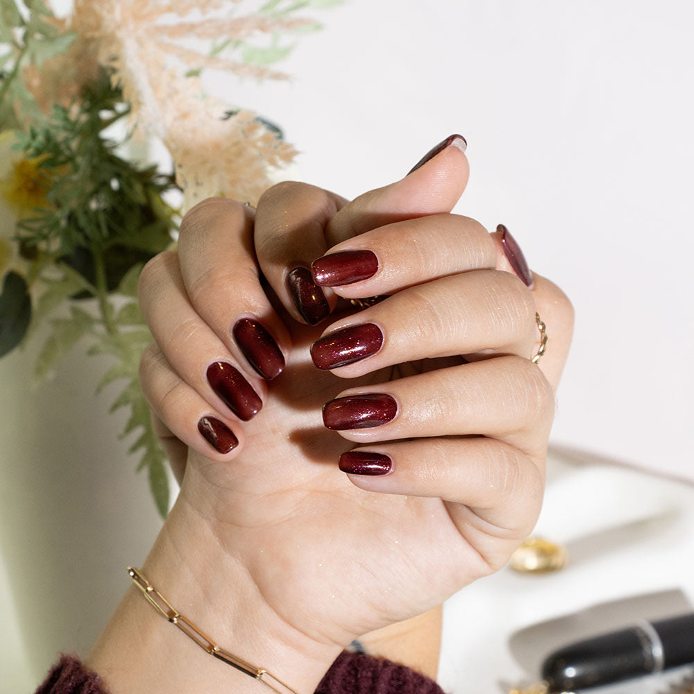 Gelous Sipping Sangria gel nail polish - photographed in Australia on model