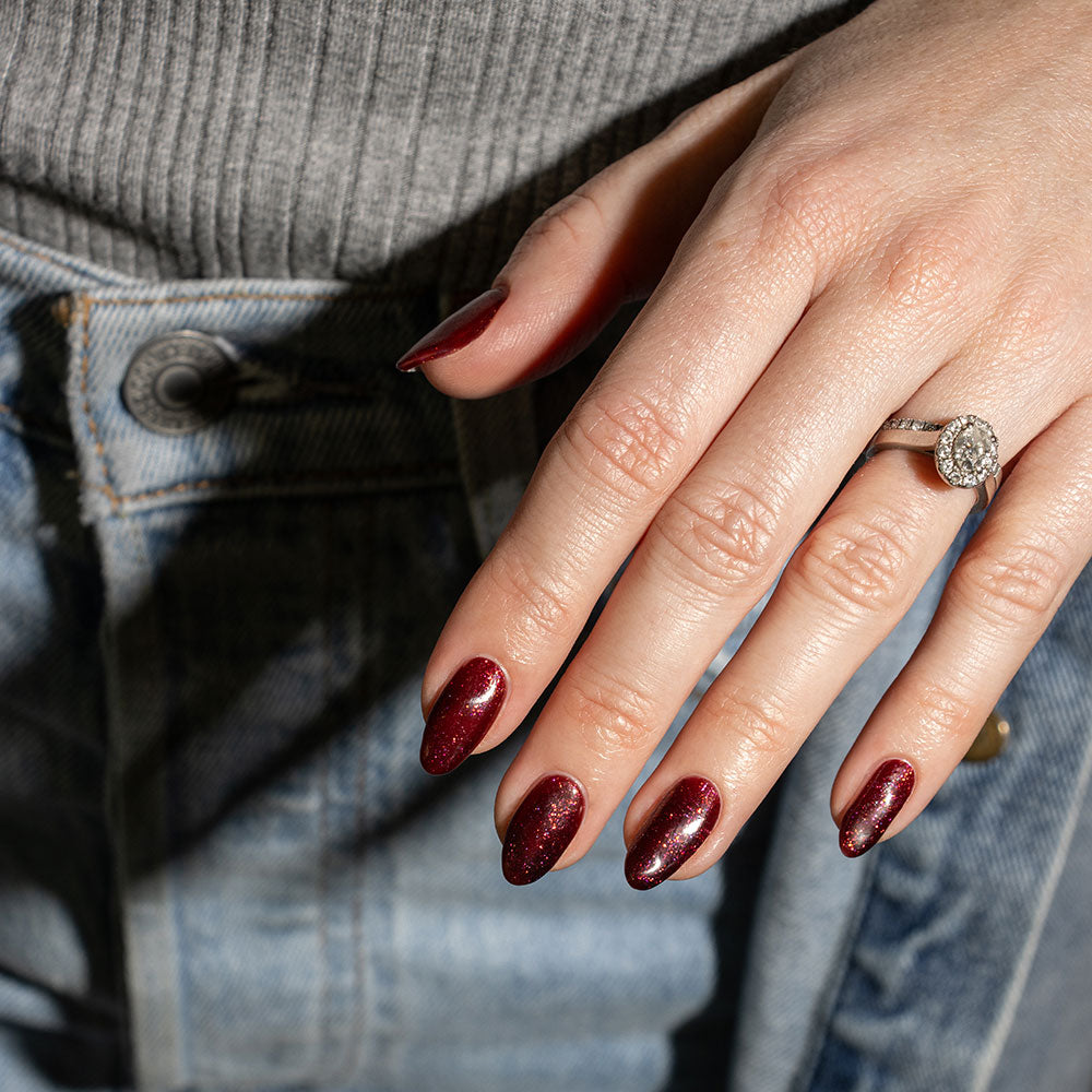 Gelous Sipping Sangria gel nail polish - photographed in Australia on model