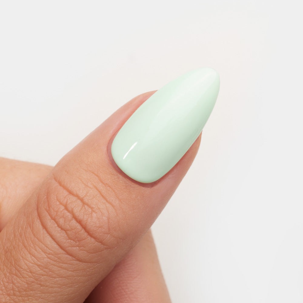 Gelous Serene Green gel nail polish swatch - photographed in Australia