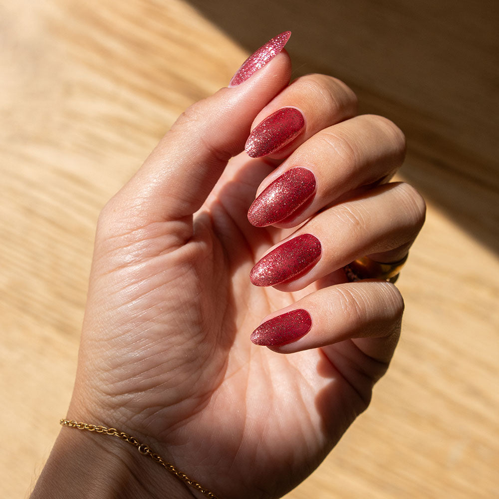 Gelous Sparkling Rose gel nail polish - photographed in Australia on model