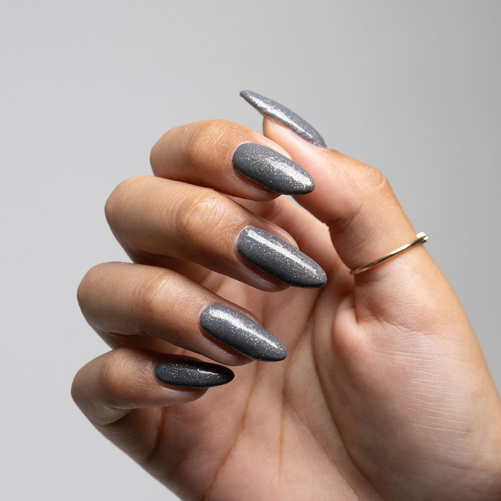 Gelous Steel My Thunder gel nail polish swatch - photographed in Australia