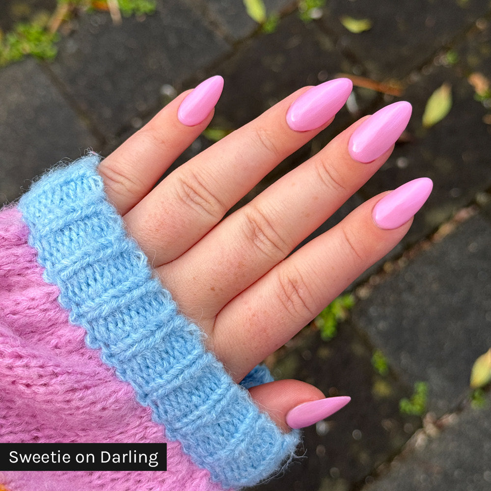 Gelous Sweetie and Darling HEMA & TPO Free gel nail polish - photographed in Australia on model