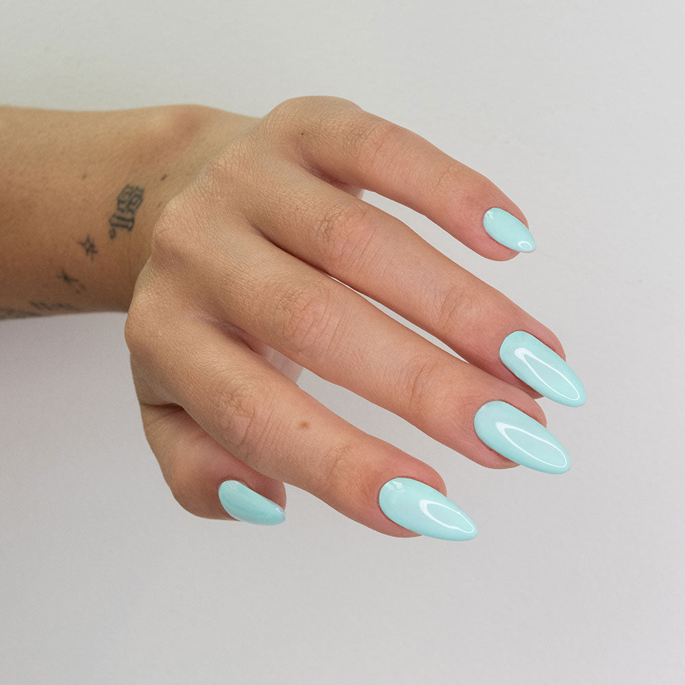 Gelous Tiffany Blues gel nail polish - photographed in Australia on model