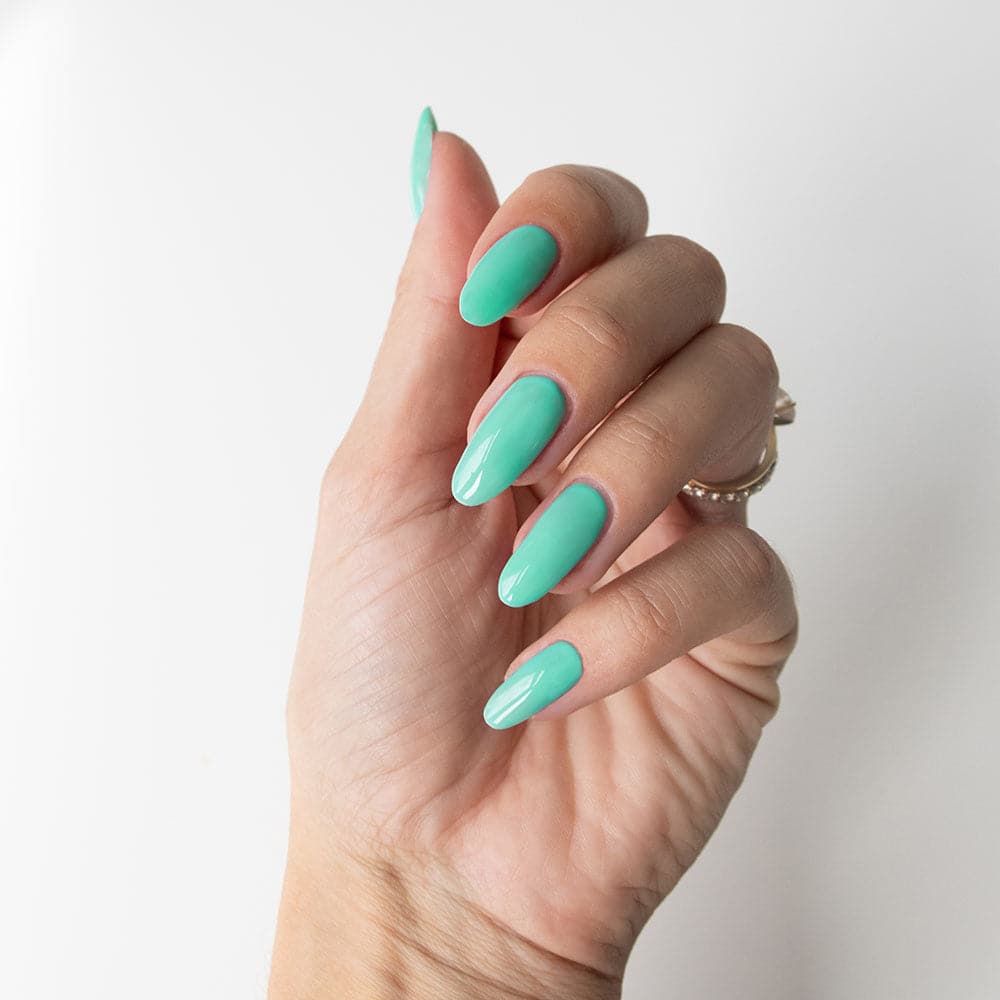 Gelous The Real Teal gel nail polish - photographed in Australia on model