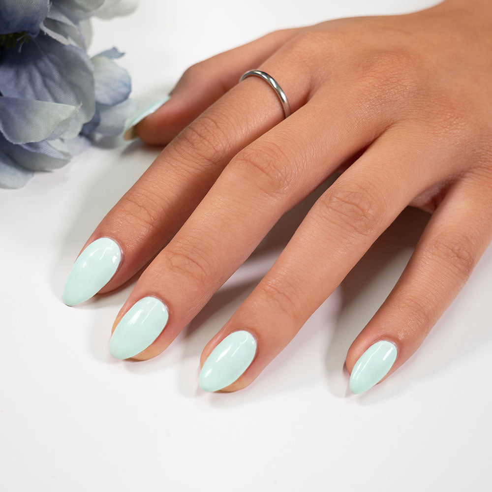 Gelous That&#39;s Mint gel nail polish - photographed in Australia on model