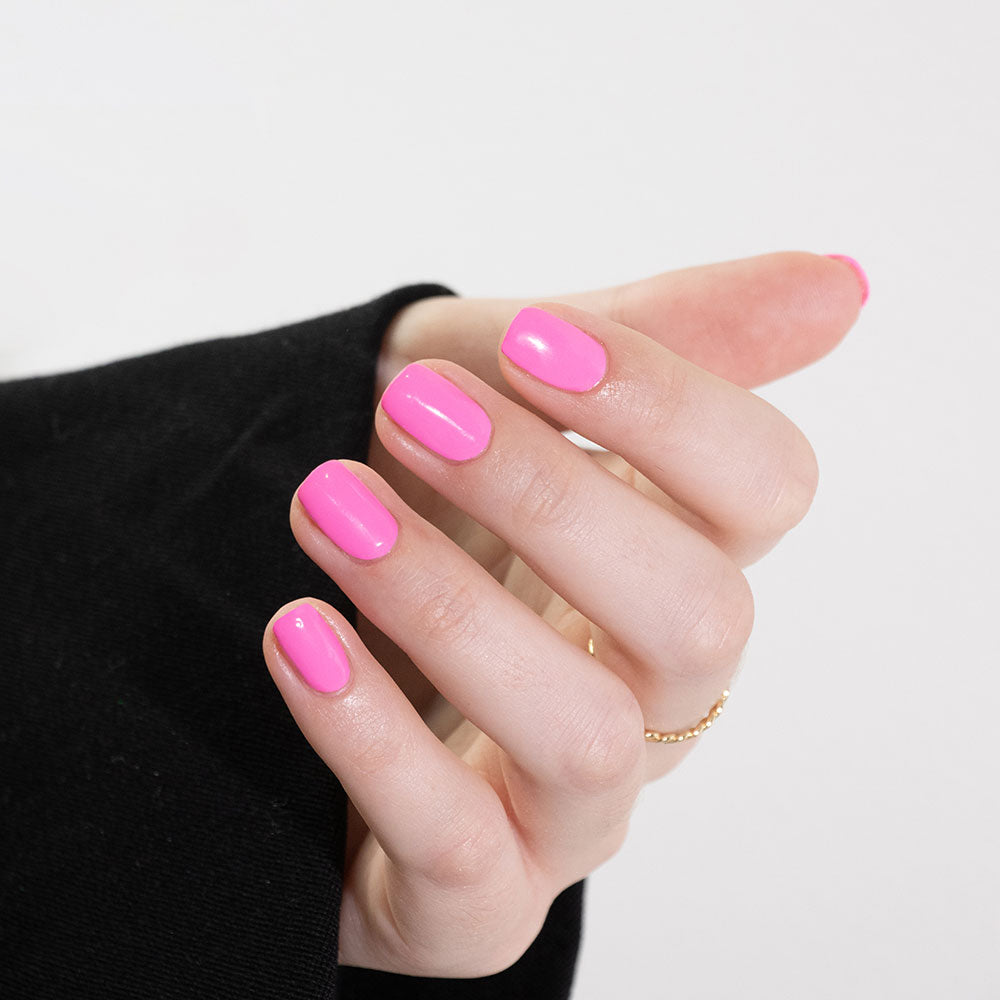 Gelous Tickled Pink gel nail polish - photographed in Australia on model