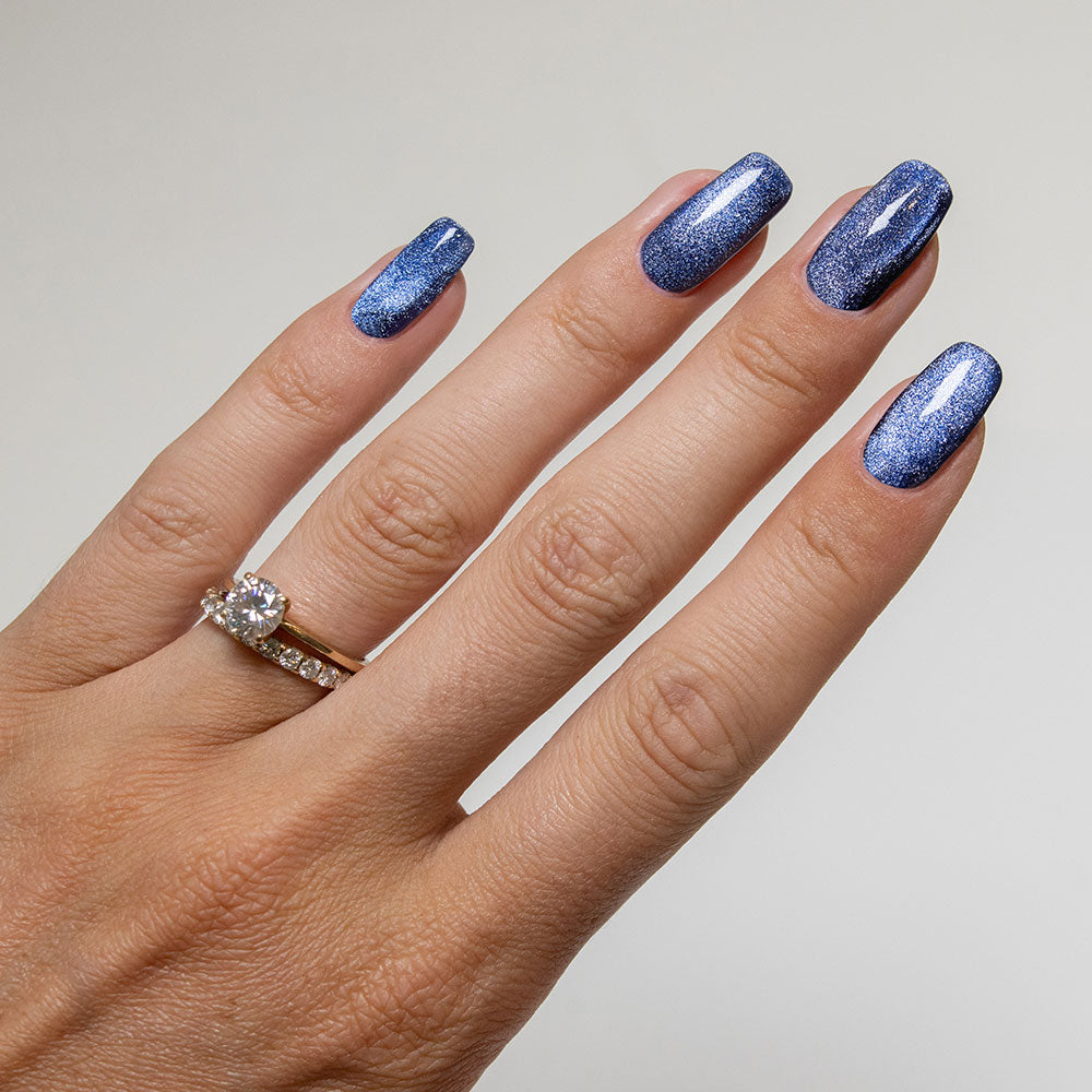 Gelous Velvet Azure gel nail polish - photographed in Australia on model