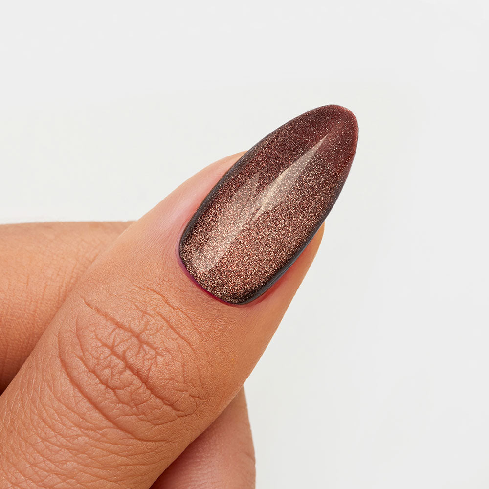 Gelous Velvet Mocha gel nail polish - photographed in Australia on model