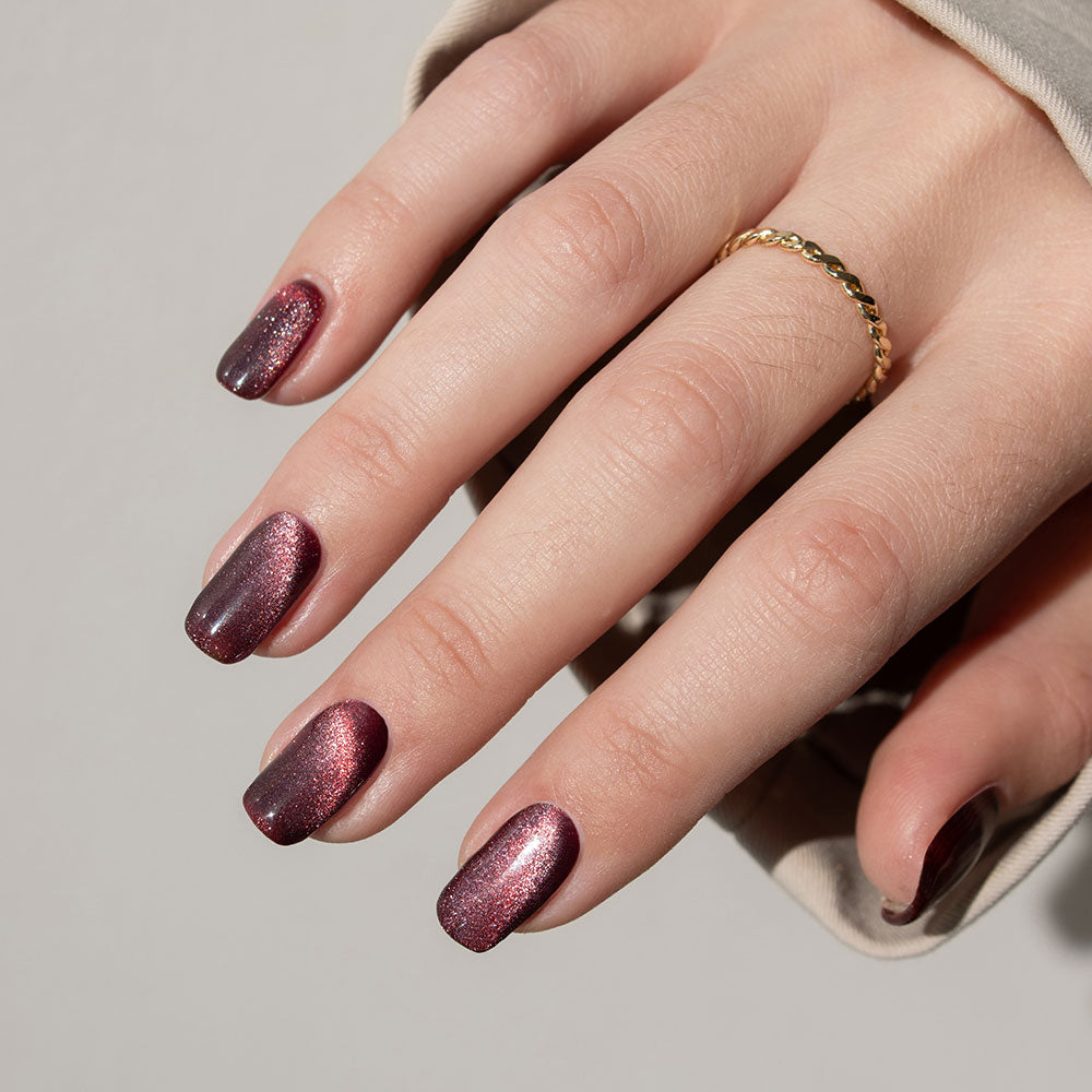 Gelous Velvet Mocha gel nail polish - photographed in Australia on model