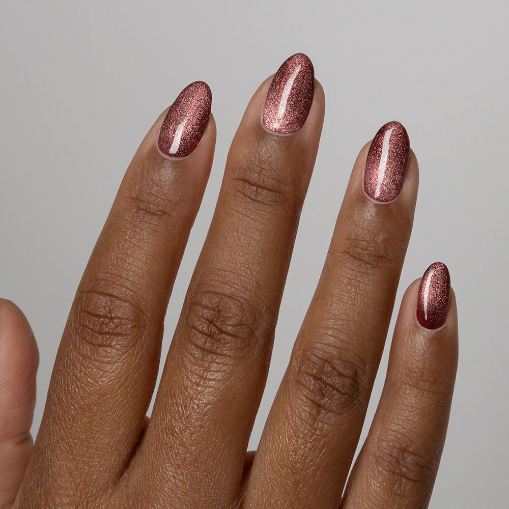 Gelous Velvet Mocha gel nail polish - photographed in Australia on model