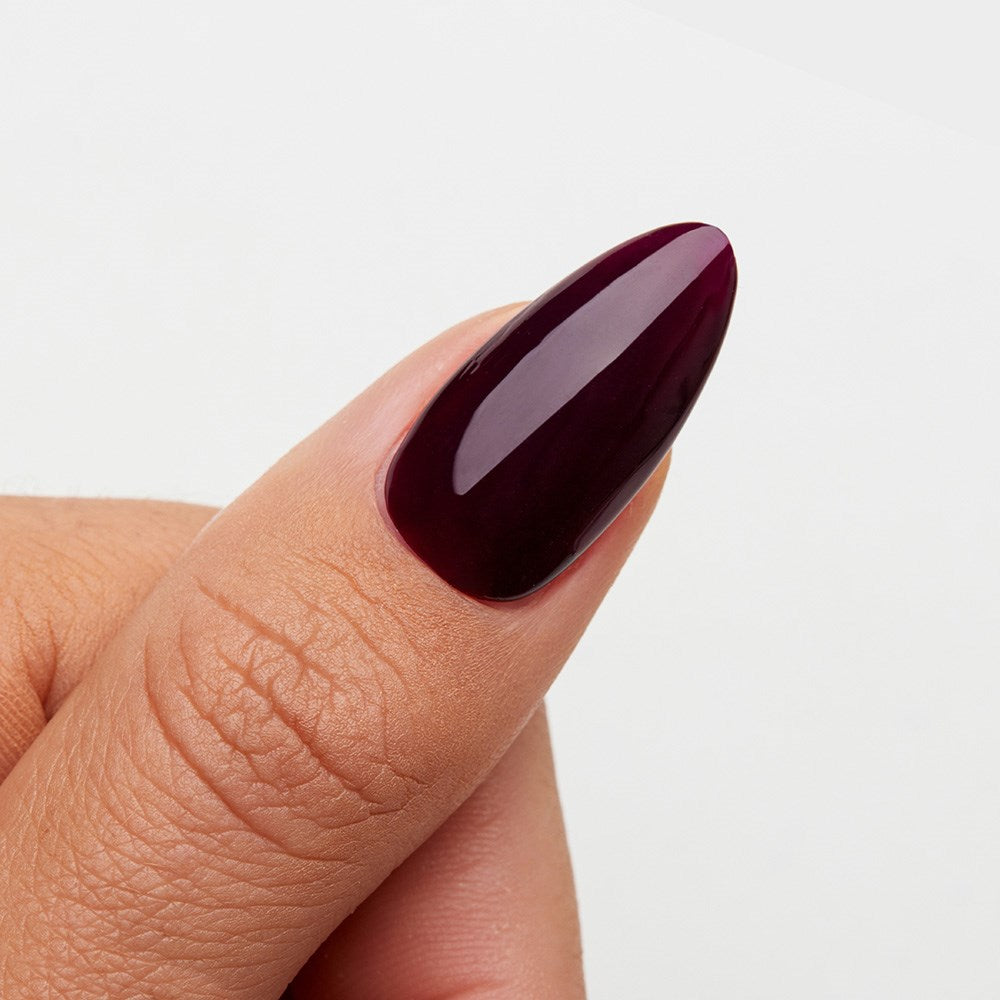 Gelous Vampy Purple HEMA & TPO Free gel nail polish swatch - photographed in Australia on model
