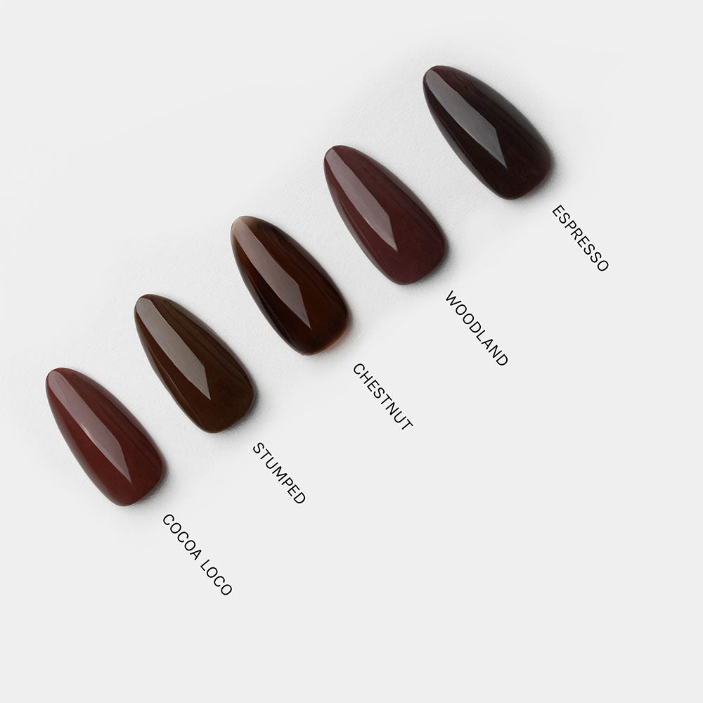 Gelous Woodland gel nail polish comparison - photographed in Australia