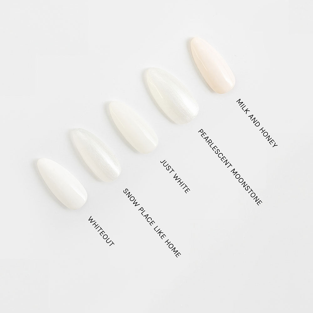 Gelous Whiteout gel nail polish comparison - photographed in Australia