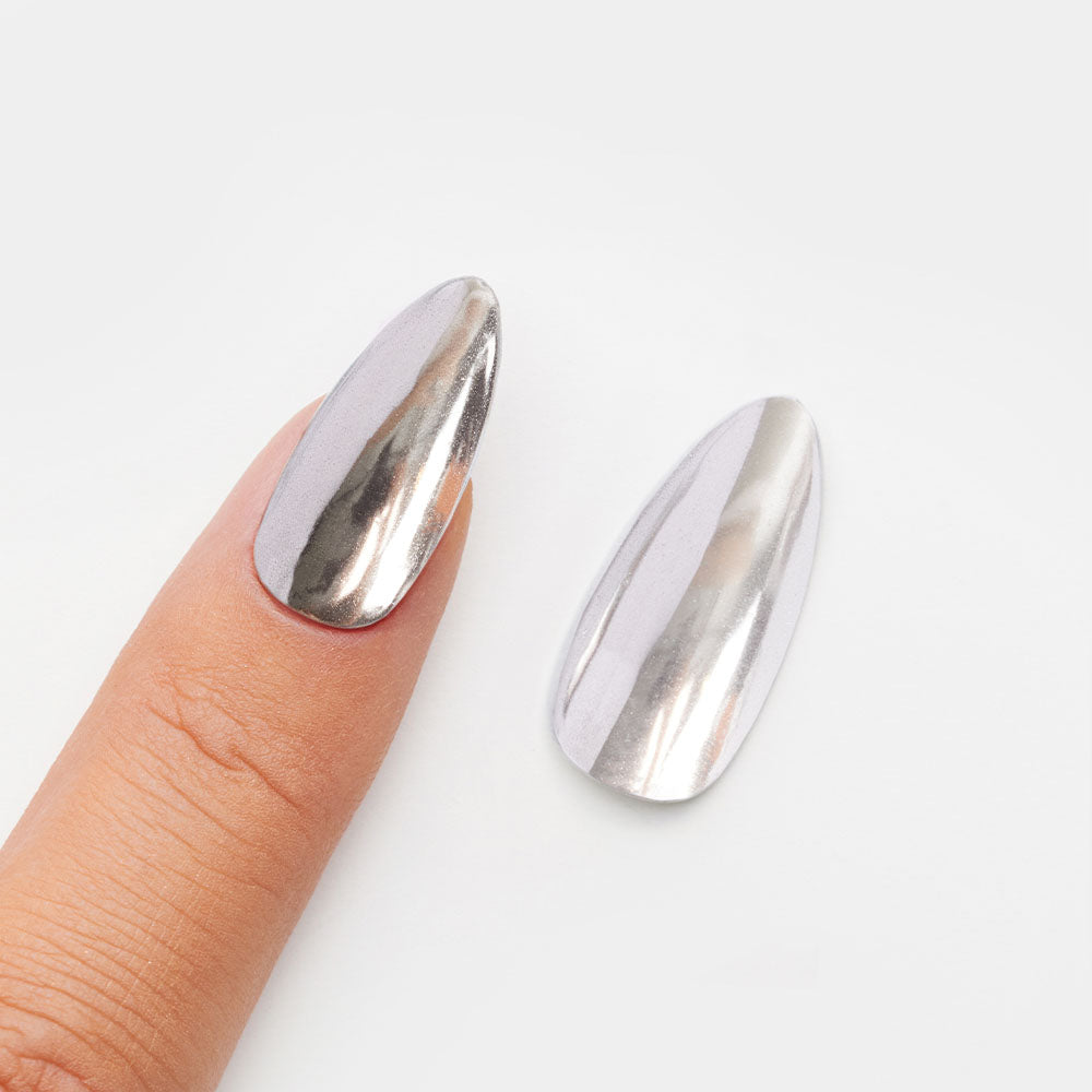 Gelous Silver Mirror Chrome Powder swatch - photographed in Australia