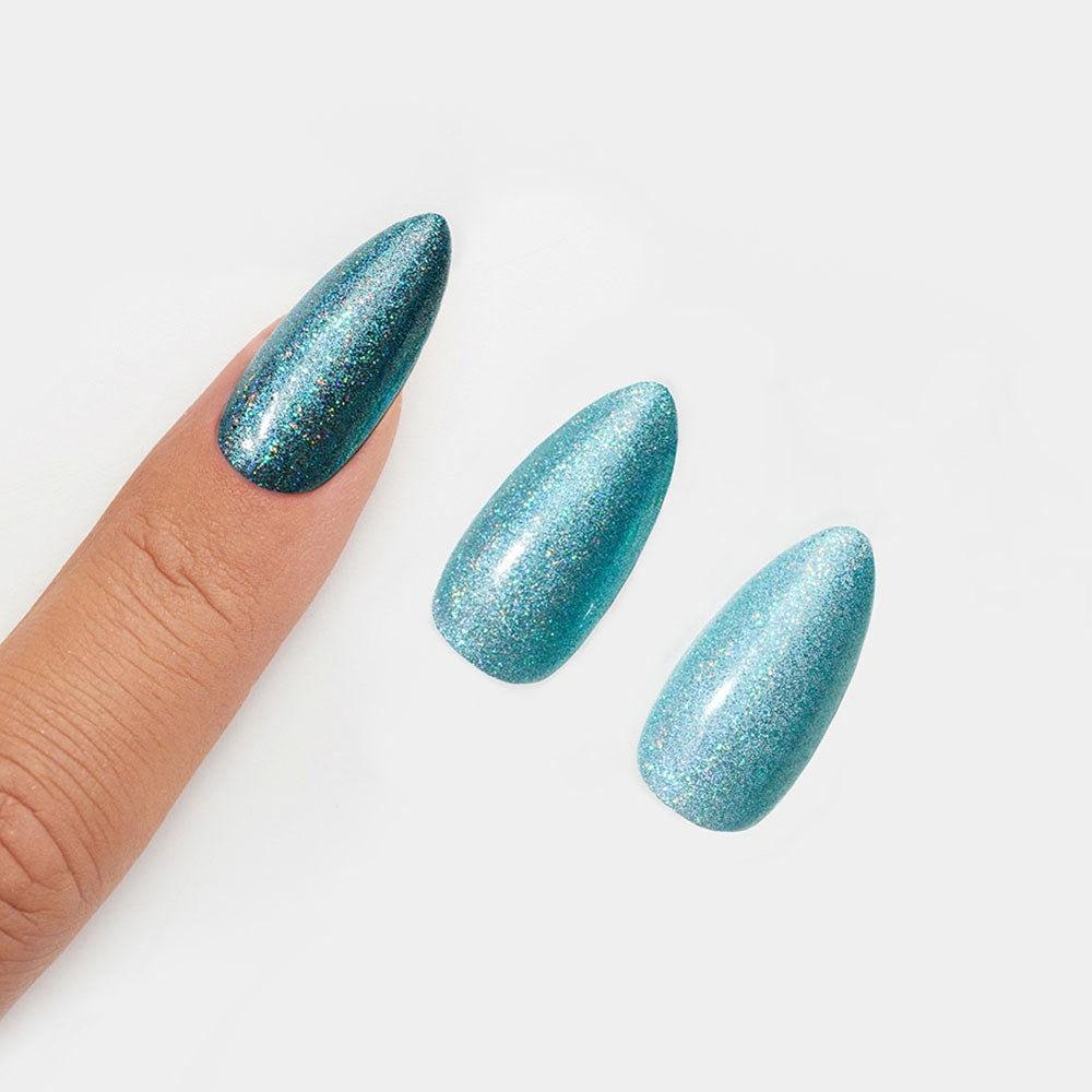 Gelous Aqua Stardust Chrome Powder swatch - photographed in Australia