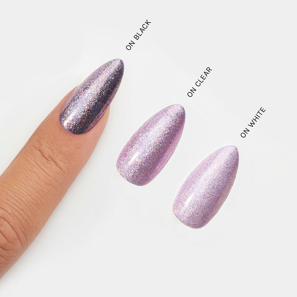 Gelous Lilac Stardust Chrome Powder swatch - photographed in Australia