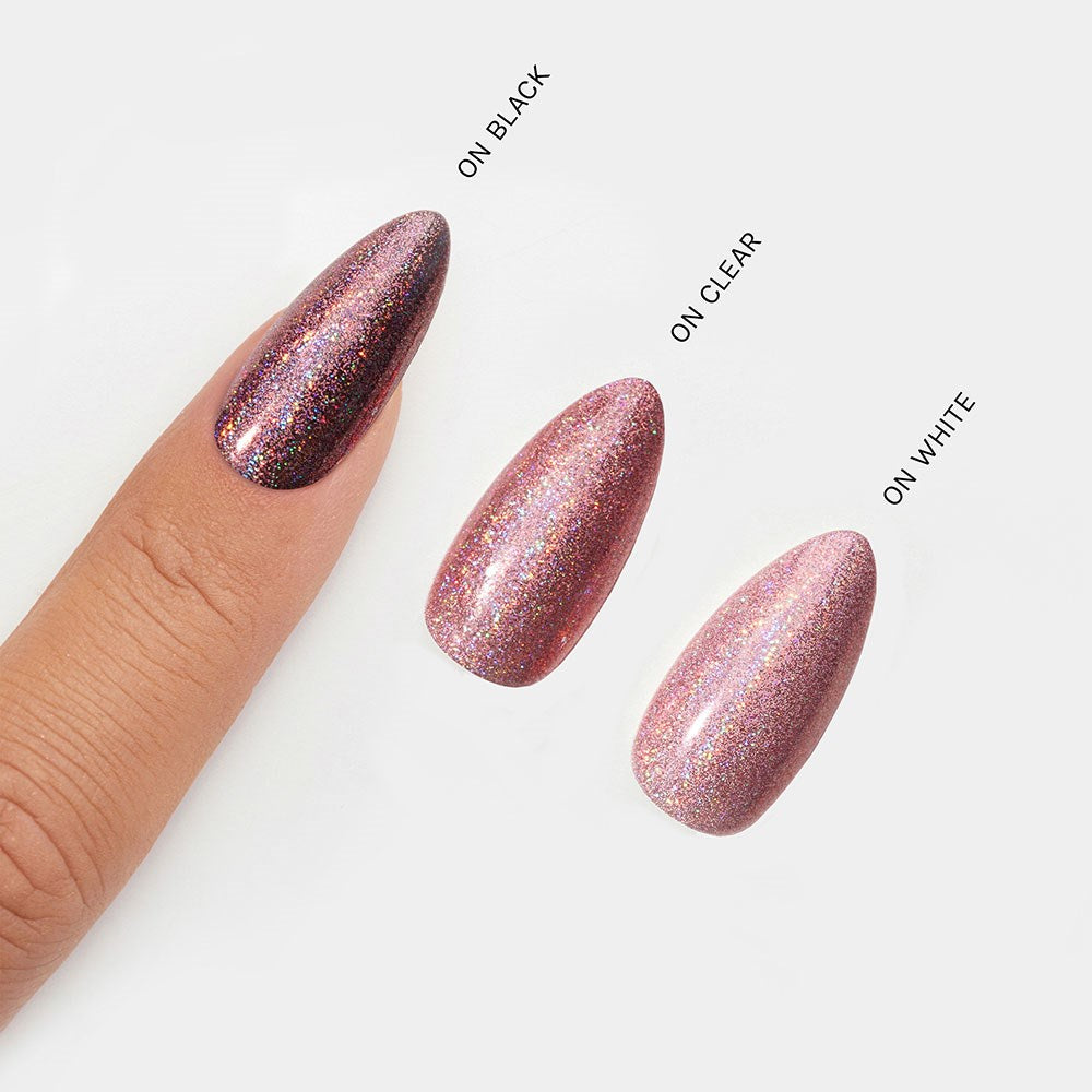 Gelous Rose Stardust Chrome Powder swatch - photographed in Australia