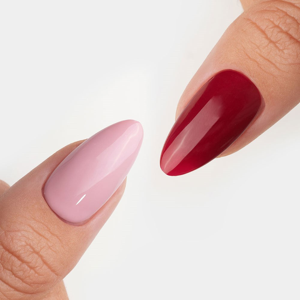 Gelous Settle Petal and Rich Mahogany gel nail polish Duo - photographed in Australia