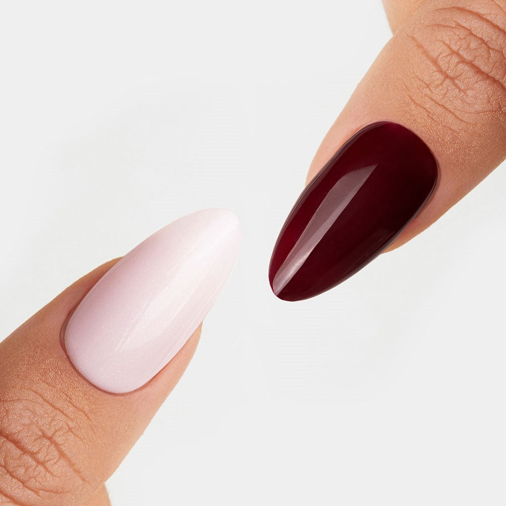 Gelous Sugar Cookie and Merlot gel nail polish Duo - photographed in Australia