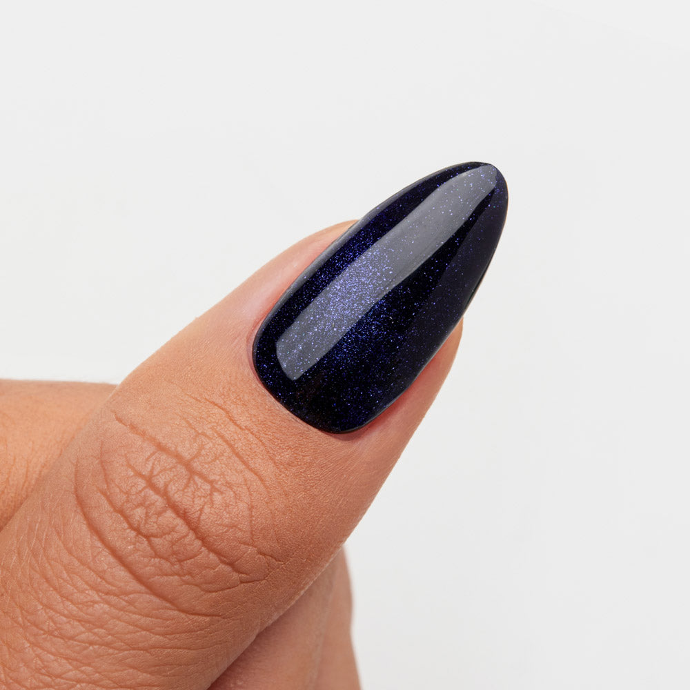 Gelous Fantasy Hallucination gel nail polish swatch on Black Out - photographed in Australia