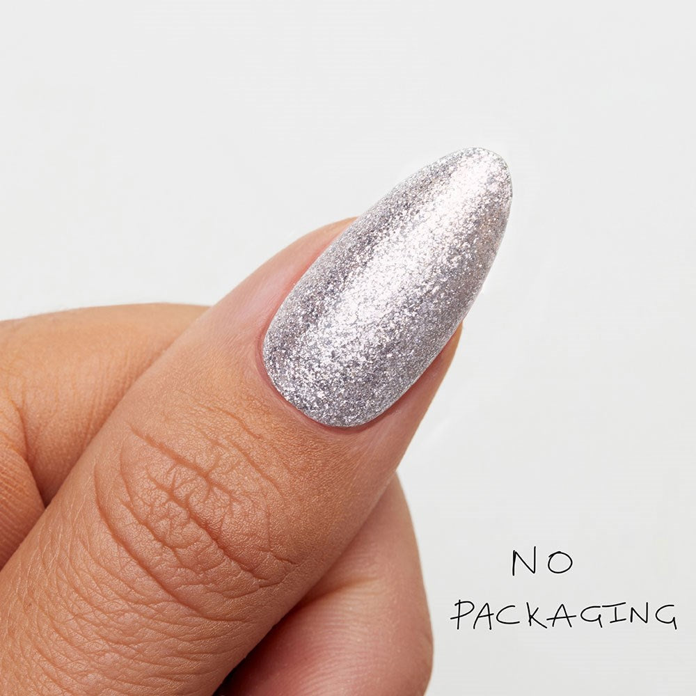 Gelous Imperfect Silver Gel Pot gel nail polish - photographed in Australia on model