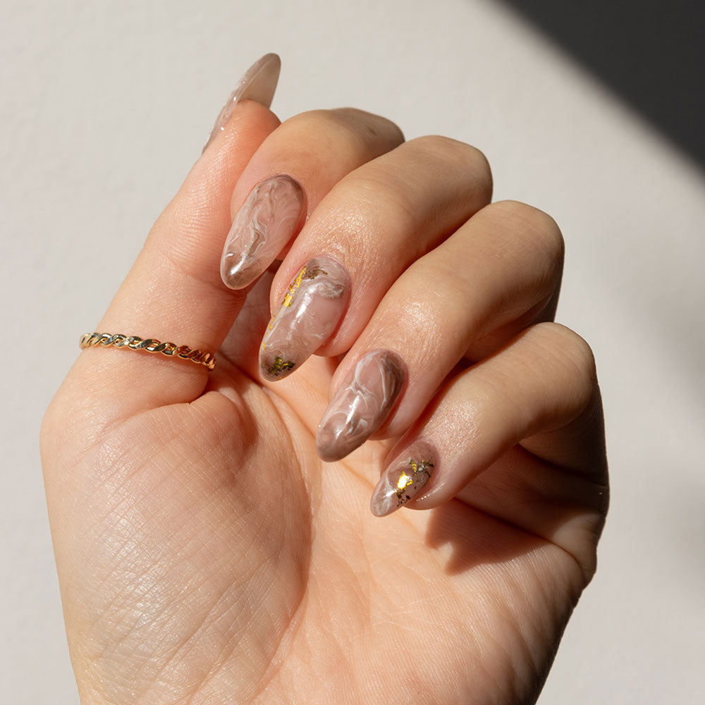 Gelous Yellow Gold Leaf  - photographed in Australia on model