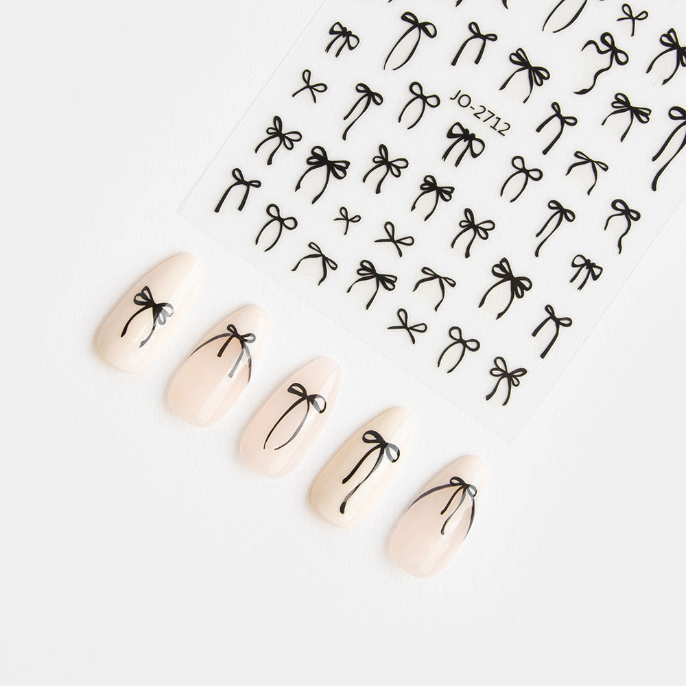 Gelous Black Bow Nail Art Stickers product photo - photographed in Australia