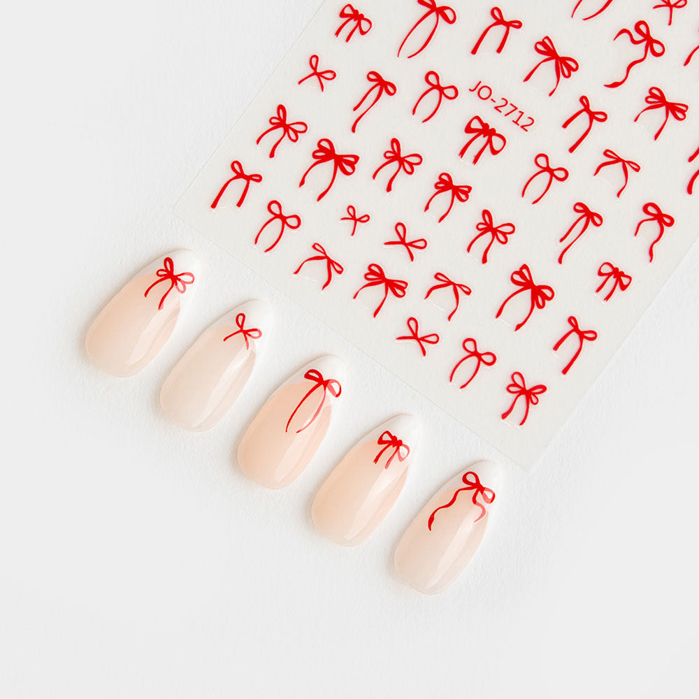 Gelous Red Bows Nail Art Stickers product photo - photographed in Australia