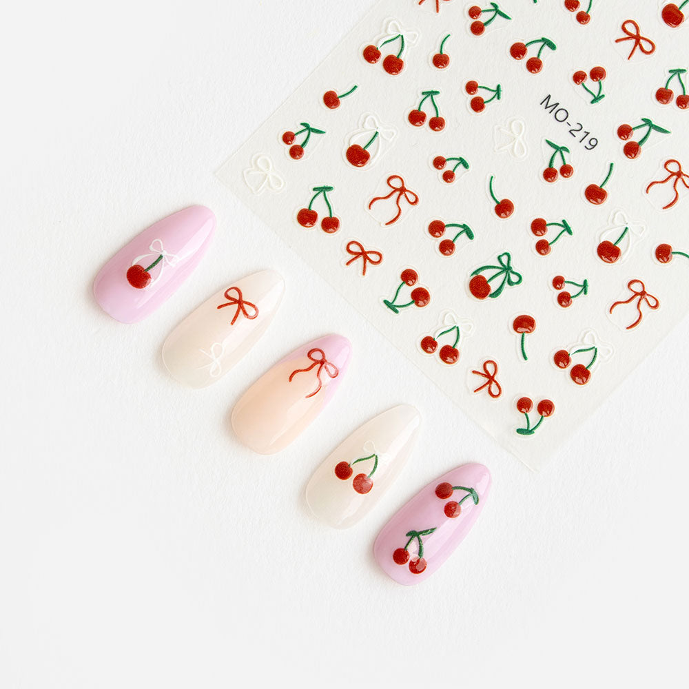 Gelous Cherries and Bows Nail Art Stickers product photo - photographed in Australia