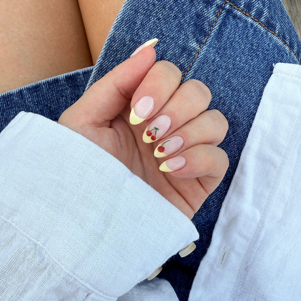 Gelous Cherries and Bows Nail Art Stickers product photo - photographed in Australia on model