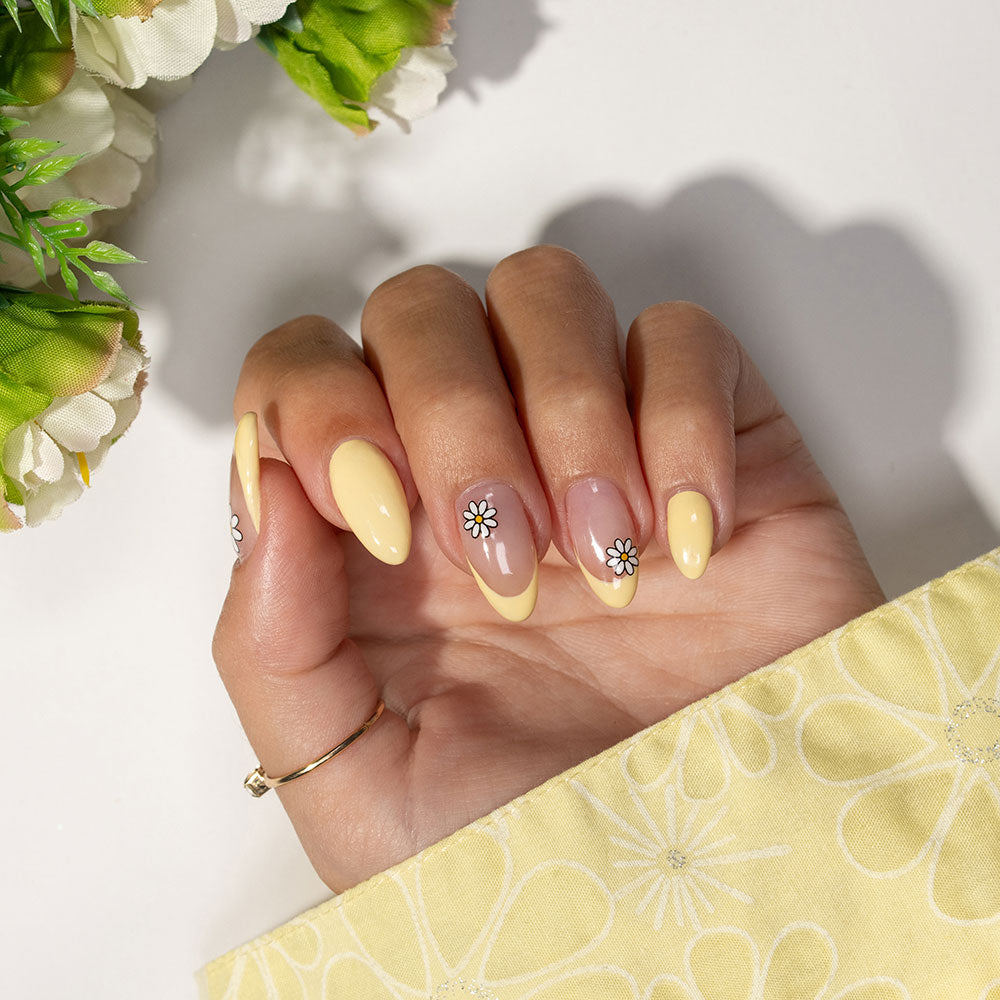 Gelous Daisy Nail Art Stickers product photo - photographed in Australia on model