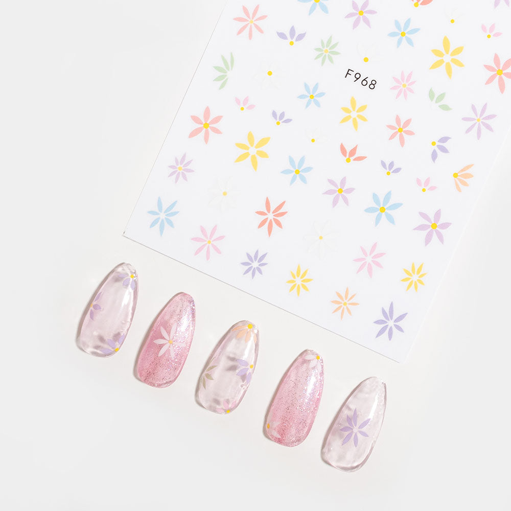 Gelous Pastel Daisies Nail Art Stickers product photo - photographed in Australia